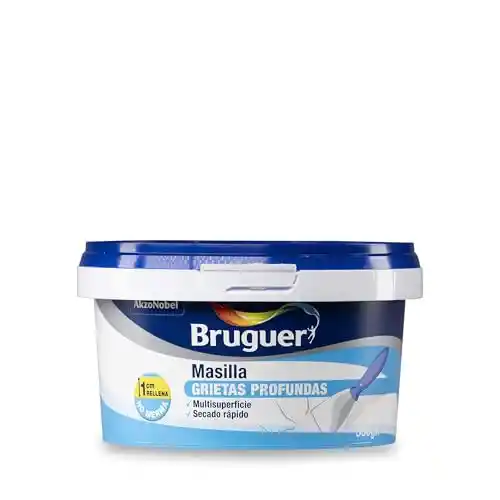 Pack 2x botes de 500g Masilla Grietas Profundas Blanco Bruguer