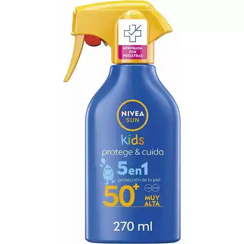 Pack 2x cremas NIVEA SUN Spray Solar Kids Protege & Cuida FP50+ 270 ml