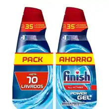 Pack 2x detergente gel lavavajillas Finish All in 1 Max Power Gel Brillo&Protección