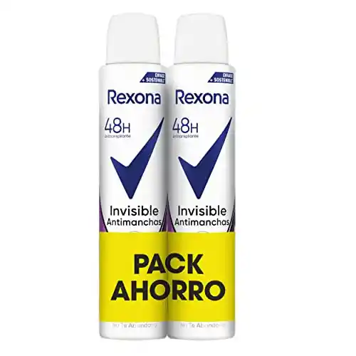 Pack 2x Rexona Invisible Desodorante Antitranspirante para mujer
