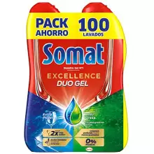 PACK 2X Somat Excellence Gel Anti-Grasa (100 lavados)