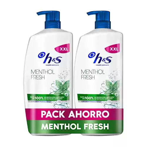 Pack 2x1000 ml H&S Champú Anticaspa Menthol Fresh