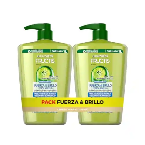 Pack 2x1L champú Garnier Fructis Fuerza y Brillo