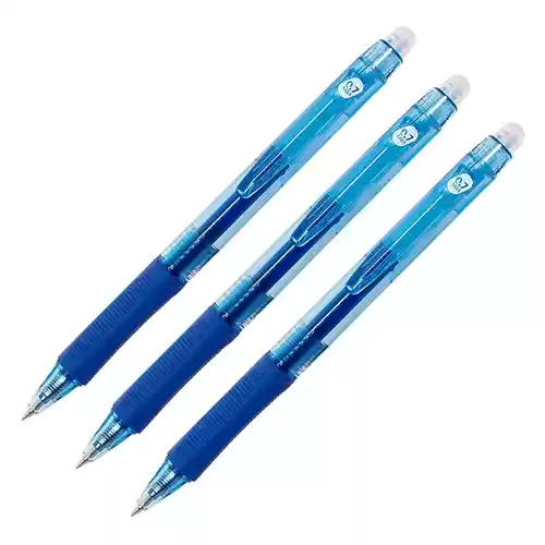 Pack 3 Bolígrafos Borrables Retráctiles con Tinta de Gel Híbrida y Trazo de 0,7 mm