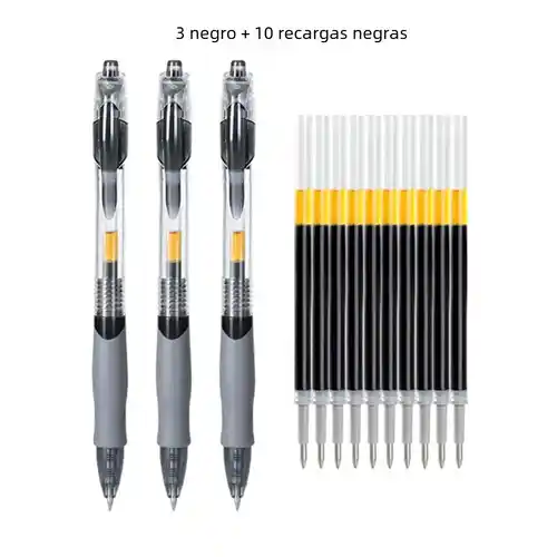 Pack 3 bolígrafos de gel retráctil + 10 recargas (varios colores a elegir) sólo 1,99€ + ENVIO GRATIS APP HOY!