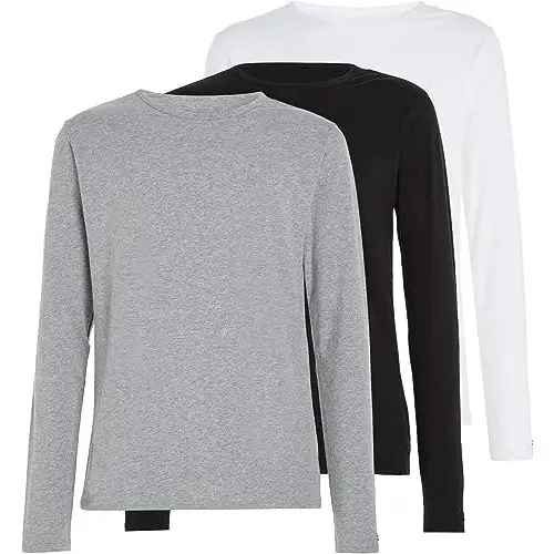 Pack 3 Camisetas Manga Larga Tommy Hilfiger Hombre de algodón y elastano