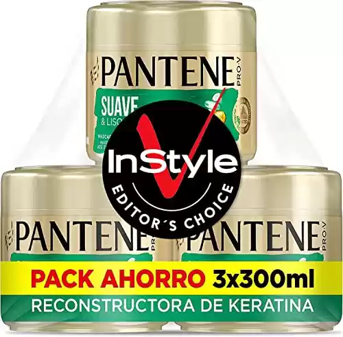 Pack 3 mascarillas de 300ml Pantene Suave & Liso - Tratamiento Reconstructor De Keratina