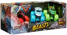 Pack 3x Charged Beasts (con los Camiones Dragon, Octon8er y Ice Dragon), Monster Jam