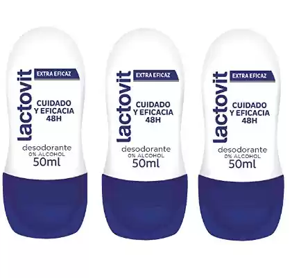 Pack 3x Desodorante Roll on Extra Eficaz sin alcohol Lactovit