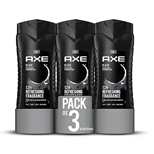 Pack 3x Gel de Ducha para hombre Axe Black 400ml