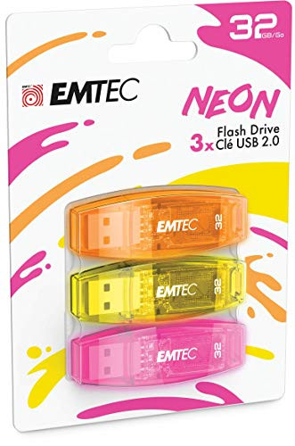 Pack 3x Memoria Flash USB 2.0 EMTEC C410 de 32 GB