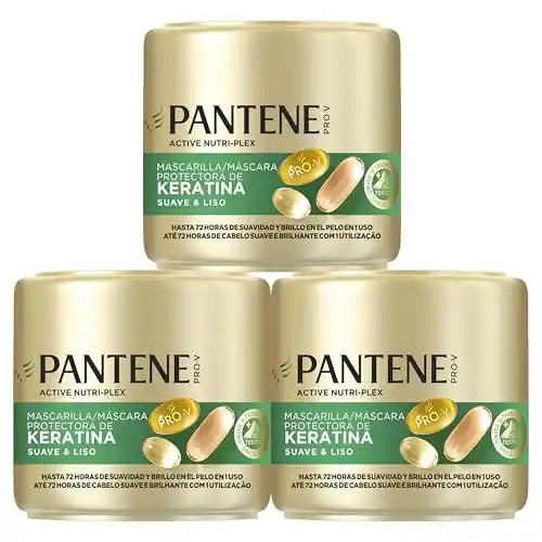Pack 3x Pantene Pro-V Mascarilla De Keratina Suave Y Liso
