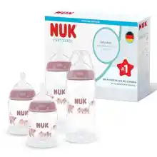 Pack 4 biberones NUK First Choice 150-300 ml anticólicos