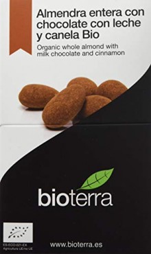 Pack 4 envases de Bioterra Almendra entera con chocolate con leche y canela bio gourmet