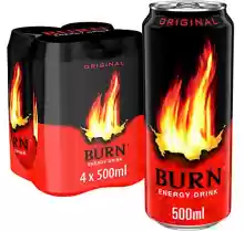Pack 4 latas de 500ml Burn Energy Original Raspberry Bebida Energética