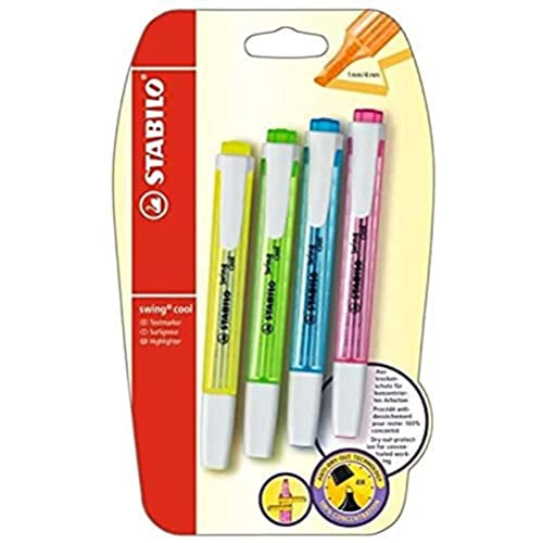 Pack 4 marcadores fluorescente STABILO swing cool