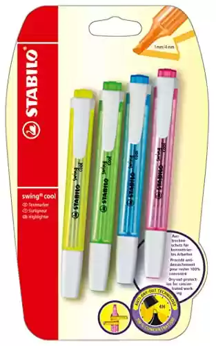 Pack 4 marcadores fluorescentes STABILO swing cool