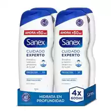 Pack 4 x 600ml gel de ducha Sanex Cuidado Experto Protector