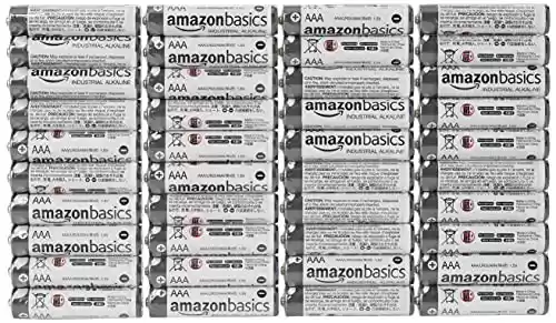 Pack 40 unidades de Pilas alcalinas AAA de uso industrial - Amazon Basics