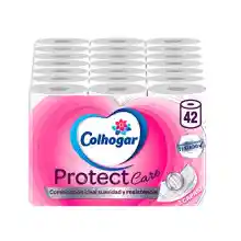 Pack 42 rollos de papel higiénico Colhogar Protect Care - Suave y Resistente - 3 Capas