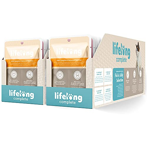 Pack 48 bolsitas de Alimento completo para gatos adultos Lifelong de Amazon