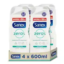 Pack 4x 600ml geles de ducha Sanex Zero% Hidratante