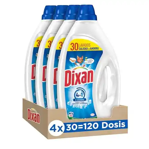 Pack 4x detergentes Dixan Gel Total (120 lavados)