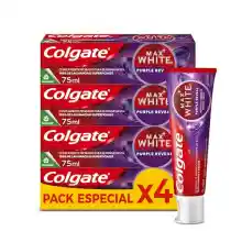 Pack 4x pasta de dientes Blanqueadora Colgate Max White Purple Reveal