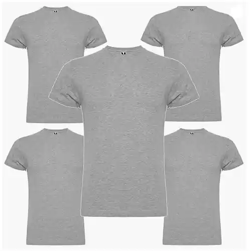 Pack 5 camisetas básicas unisex 100% algodón (varios colores a elegir)