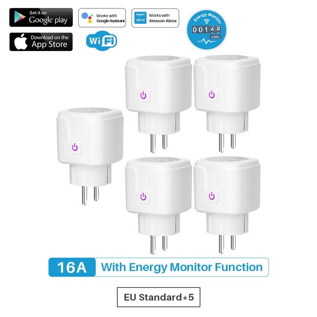 Pack 5 enchufes inteligente wifi
