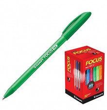 Pack 50 bolígrafos de color verde Luxor Focus Icy