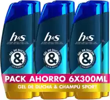 Pack 6 champús anticaspa H&S para pelo, cuerpo y cara