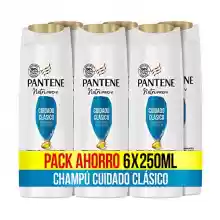 Pack 6 champús Pantene Champú Cuidado Clásico Nutri Pro-V con fórmula Pro-V