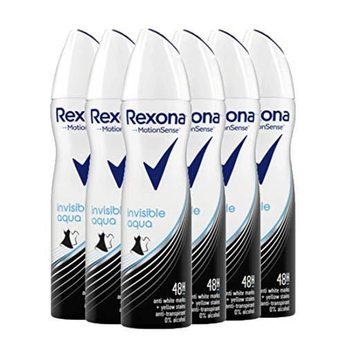 Pack 6 desodorantes Invisible Aqua de Rexona