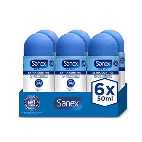 Pack 6 Desodorantes Roll-On Sanex Dermo Extra Control, para una protección duradera y fresca por 7,34€.