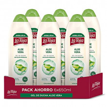Pack 6 geles de ducha La Toja Aloe Vera de 650 ml (total 3.900 ml)