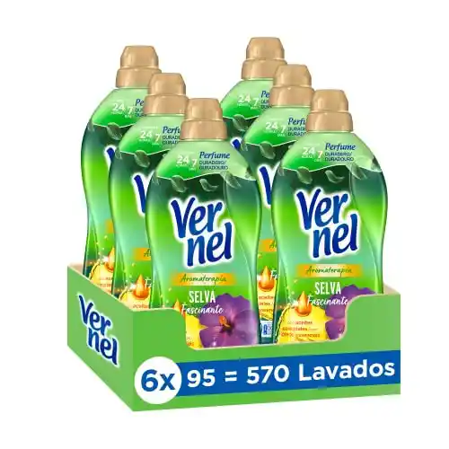 Pack 6 Suavizantes Concentrados para la Ropa con Experiencia Aromática Vernel (570 lavados)