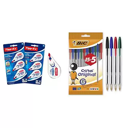 Pack 6 Tipp-EX + 20 bolígrafos BIC