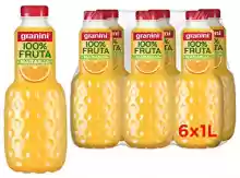 Pack 6 x 1L botellas de zumo de Naranja Granini 100% Fruta