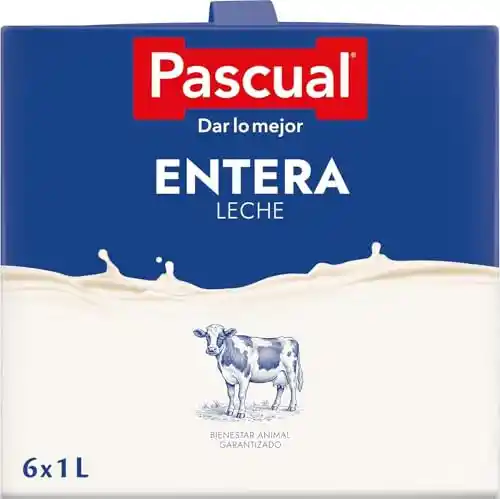 Pack 6 x 1L Leche Pascual Entera - Bienestar Animal
