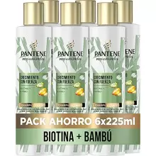 Pack 6 x 225 ml Pantene Pro-V Miracles Crecimiento con Fuerza -  Champú Con Bambú Y Biotina