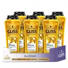 Pack 6x Champú para pelo muy seco, castigado o quebradizo Gliss Oil Nutritive