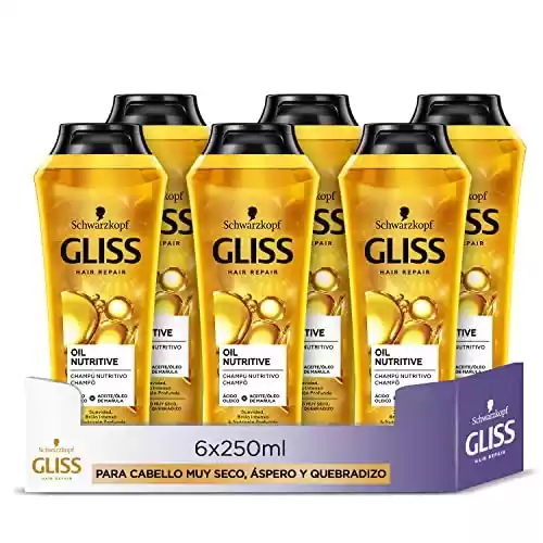 Pack 6x Champú para pelo muy seco, castigado o quebradizo Gliss Oil Nutritive