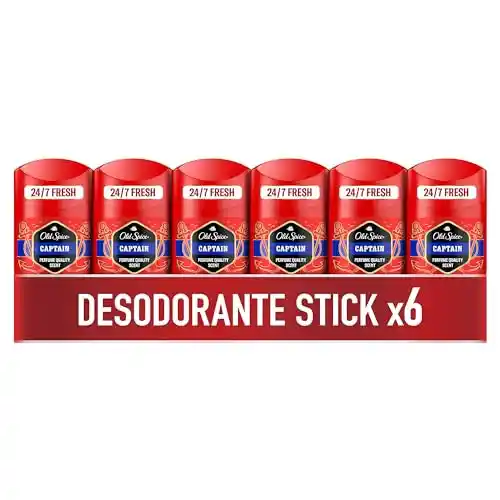 Pack 6x Desodorante Barra 50ml Old Spice Captain