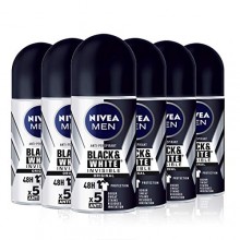 Pack 6x Desodorante Nivea Men Black & White Invisible Original Roll-on desodorante invisible