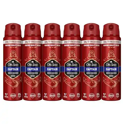 Pack 6x Desodorante Old Spice Captain Spray 150ml