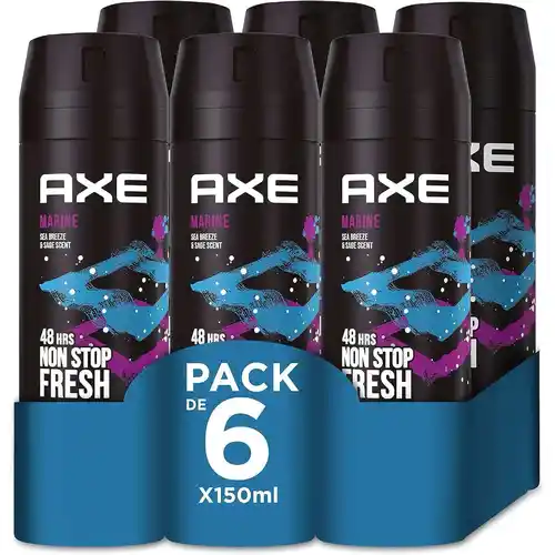 Pack 6x Desodorantes AXE Marine 150ml - 2,03€ la unidad