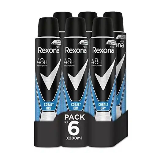 Pack 6x Desodorantes Rexona Invisible Cobalt Dry