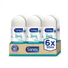 Pack 6x desodorantes Sanex Zero% Extra Control Roll-On