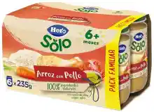 Pack 6x Hero Baby Tarritos de Arroz con Pollo 235g para bebé